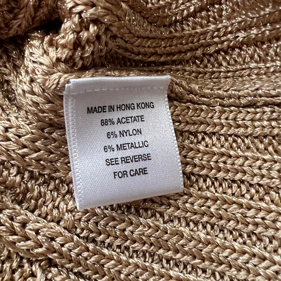 Adrienne Vittandi Medium Gold Sleeveless High Neck Sweater - Picture 8 of 8